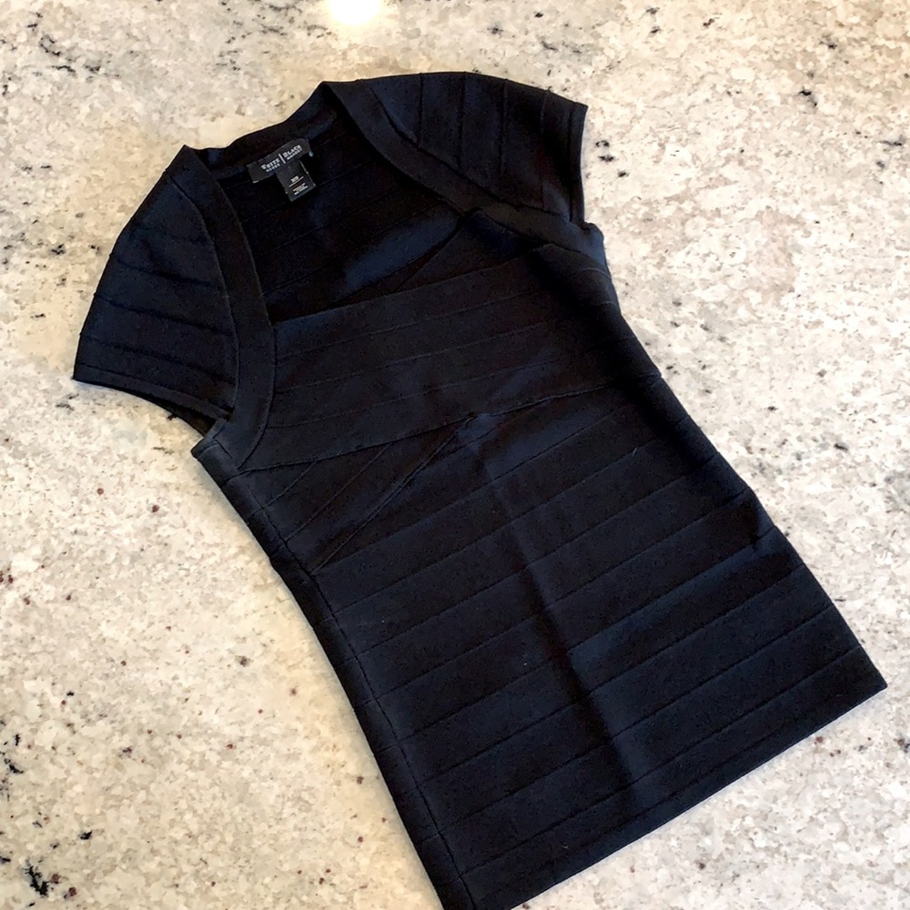 WHBM Black Bodycon Top XS